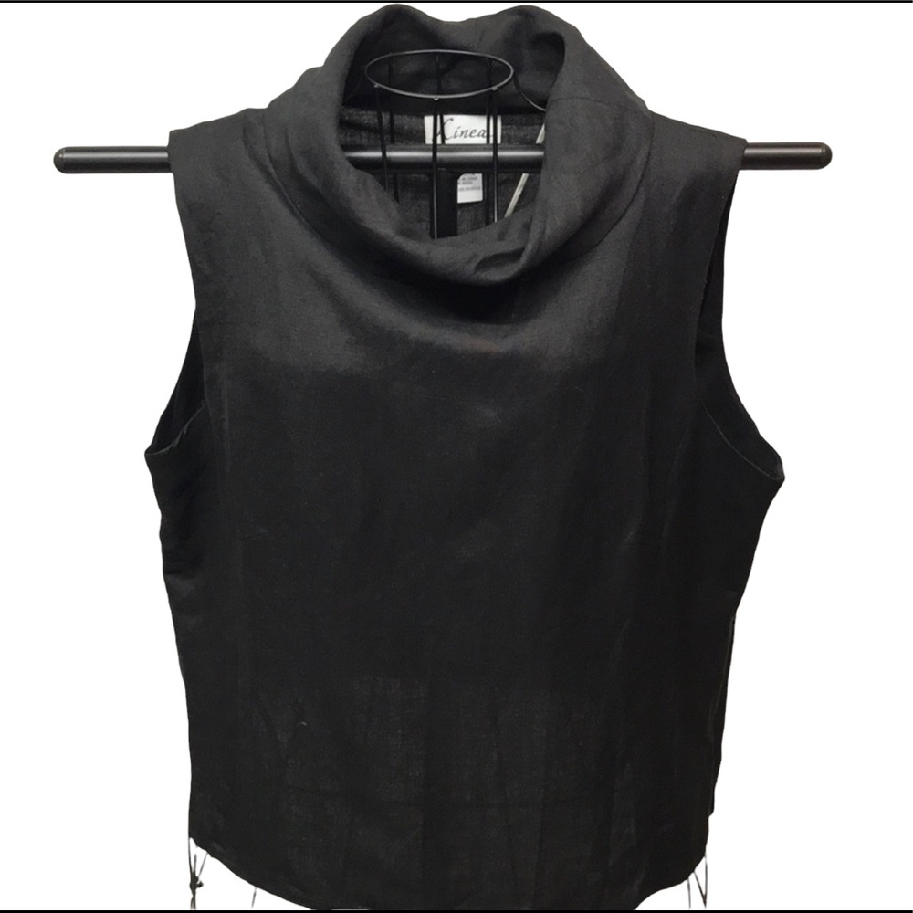 Drape Neck Linen Blouse